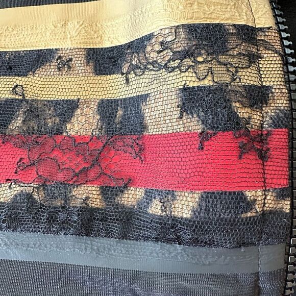 Roberto Cavalli, black red and gold zip up three-quarter sleeve jacket - Picture 11 of 17